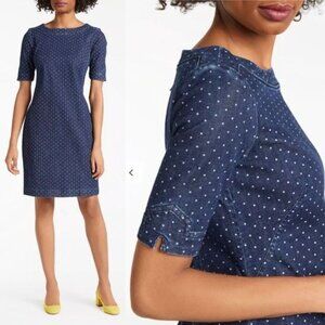 Boden Polka Dot Rhea Denim Dress Career Casual Women's 6R
